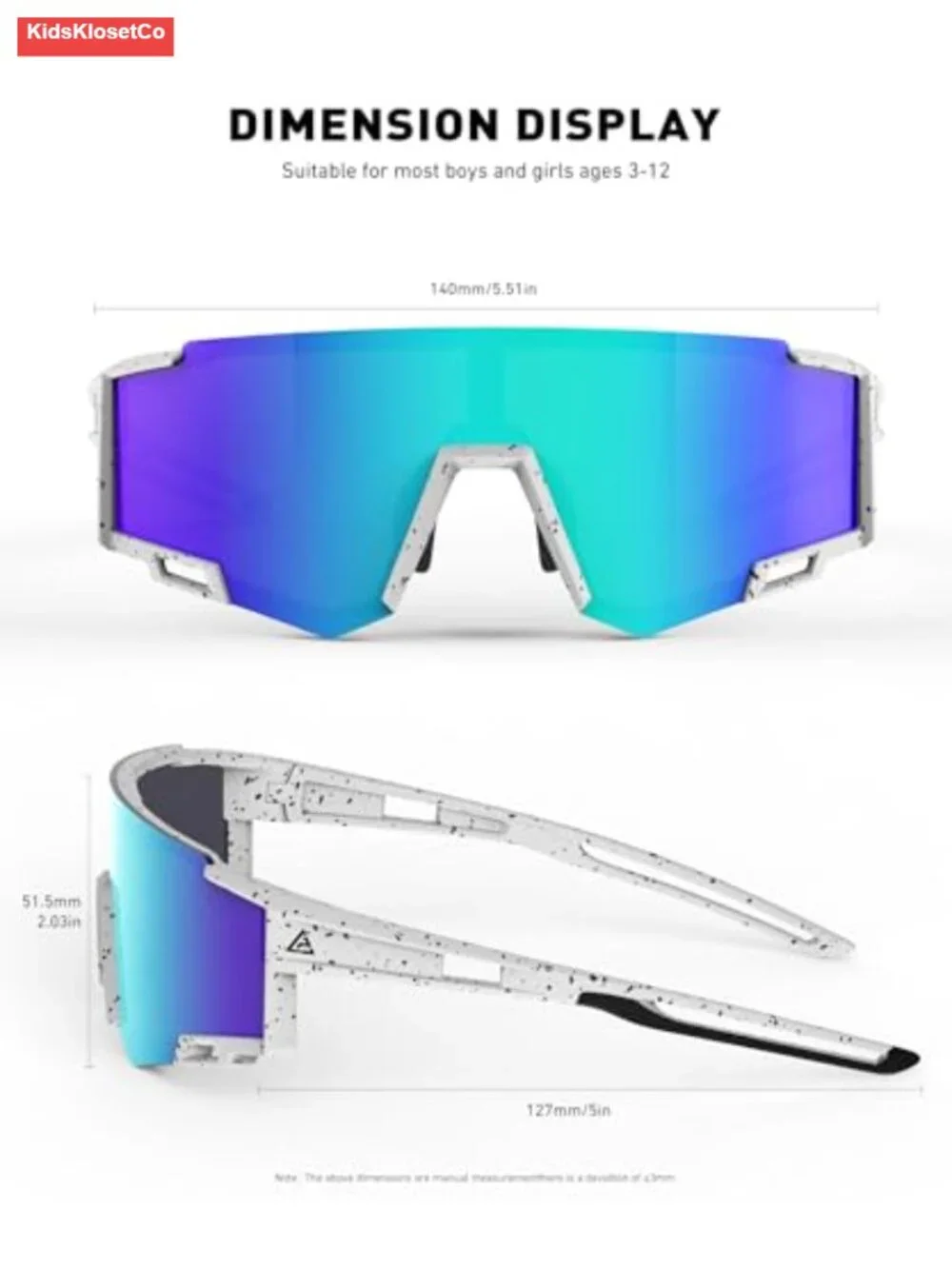 Youth Baseball Sunglasses UV400 Protection 3 Pack Sports Wrap Around Sunglasses